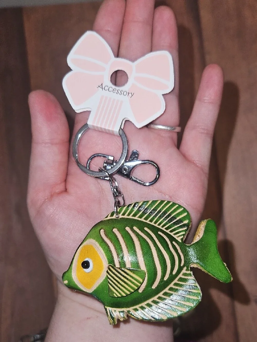 Leather 3d Fish Keychains. New